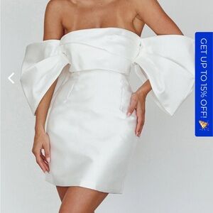 MAGNOLIA OFF-SHOULDER MINI DRESS WHITE